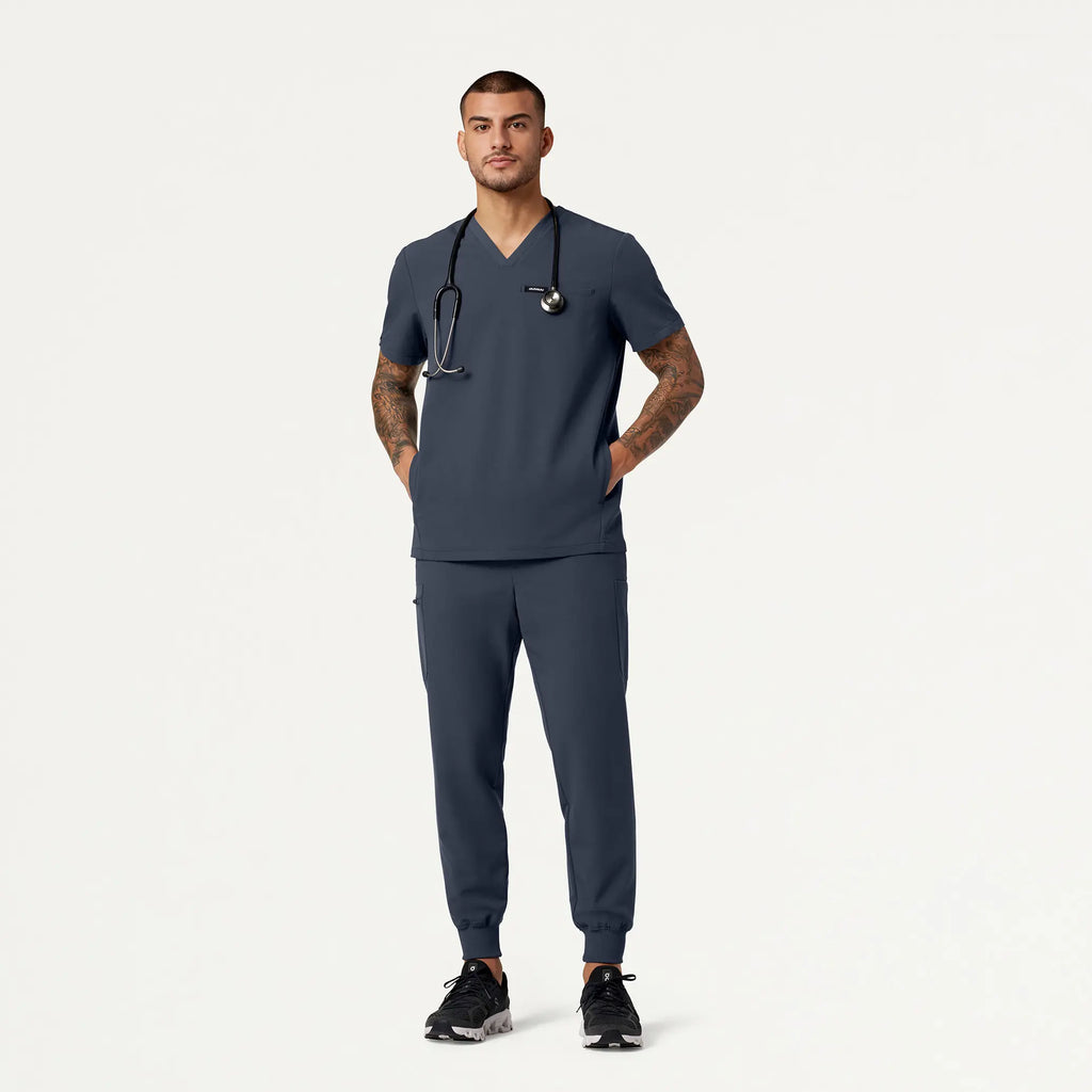 Jaanuu Scrubs Men's Osmo 8-Pocket Scrub Jogger Carbon Gray | scrub-supply.com