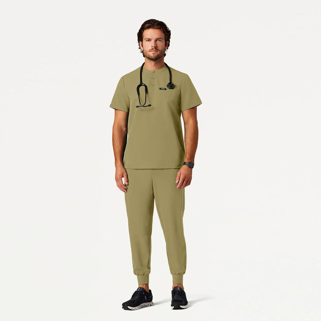 Jaanuu Scrubs Men's Osmo 8-Pocket Scrub Jogger Ceramic Khaki | scrub-supply.com