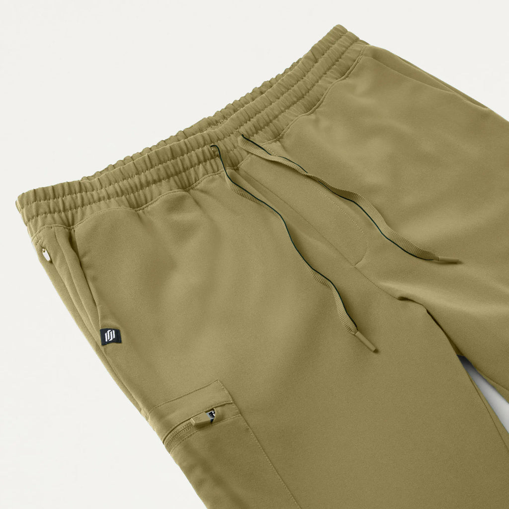 Jaanuu Scrubs Men's Osmo 8-Pocket Scrub Jogger Ceramic Khaki | scrub-supply.com