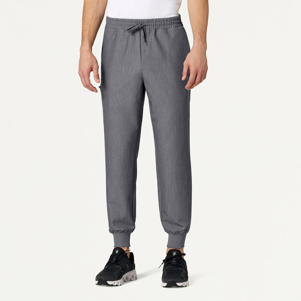 Jaanuu Scrubs Men's Osmo 8-Pocket Scrub Jogger Heather Gray | scrub-supply.com