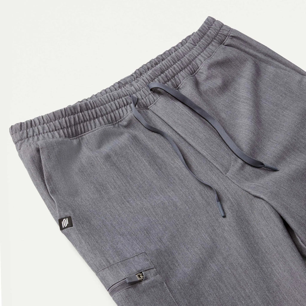 Jaanuu Scrubs Men's Osmo 8-Pocket Scrub Jogger Heather Gray | scrub-supply.com