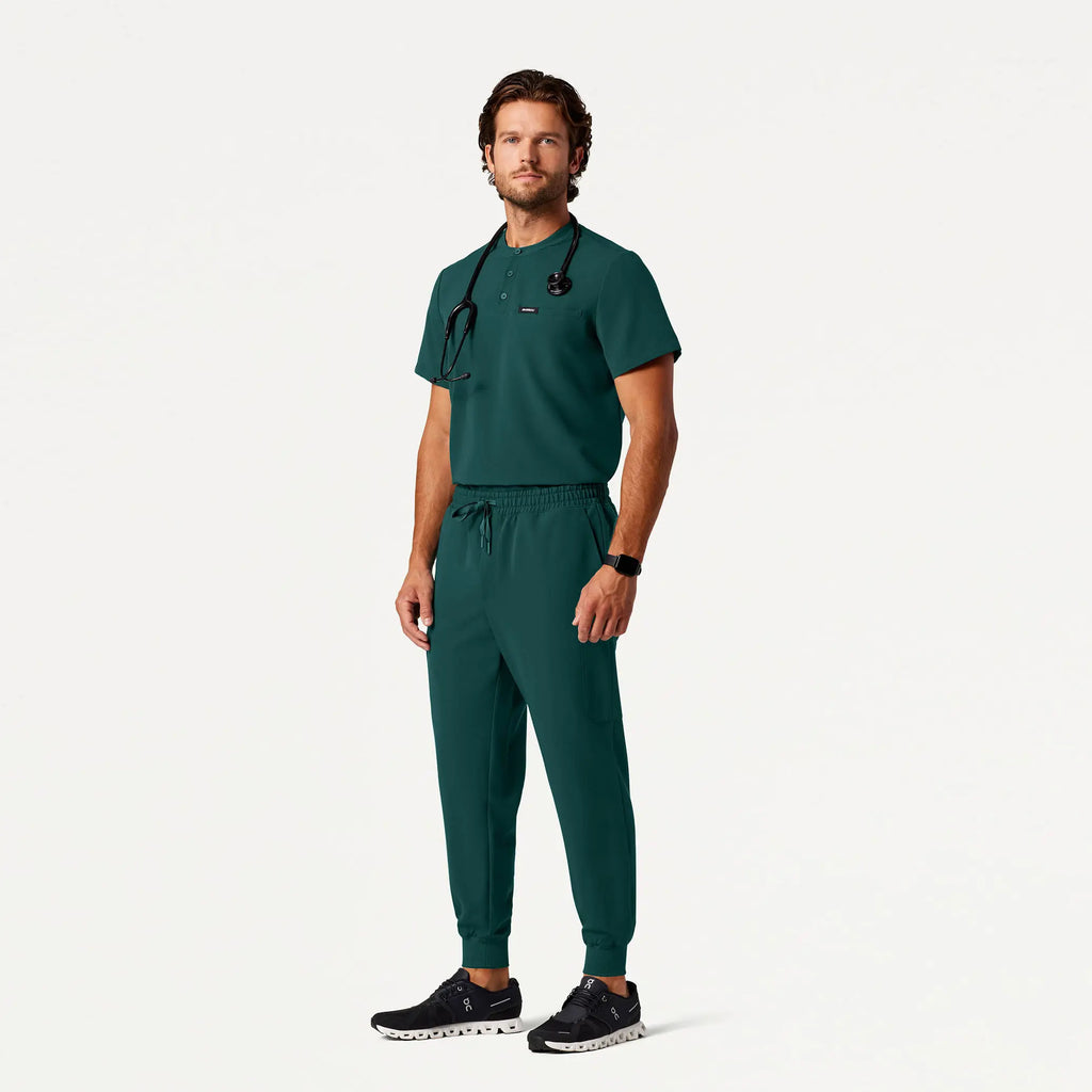 Jaanuu Scrubs Men's Osmo 8-Pocket Scrub Jogger Midnight Green | scrub-supply.com