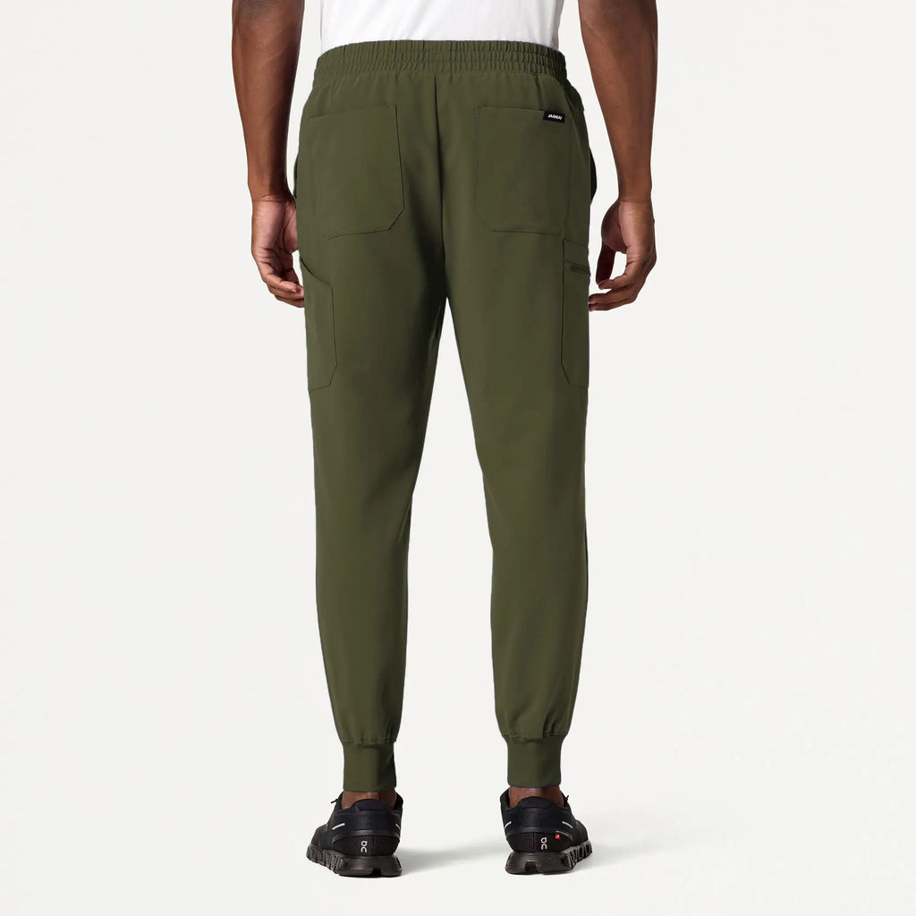 Jaanuu Scrubs Men's Osmo 8-Pocket Scrub Jogger Olive | scrub-supply.com