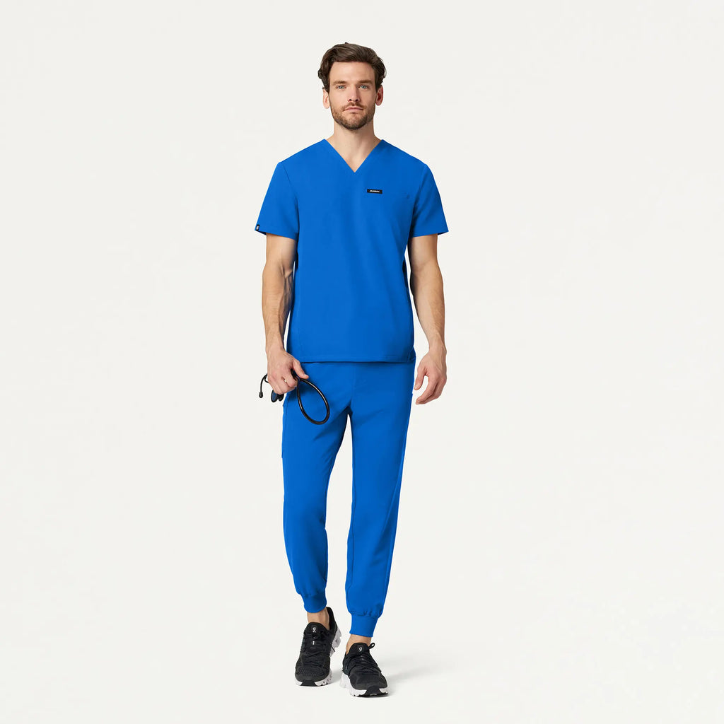 Jaanuu Scrubs Men's Osmo 8-Pocket Scrub Jogger Royal Blue | scrub-supply.com