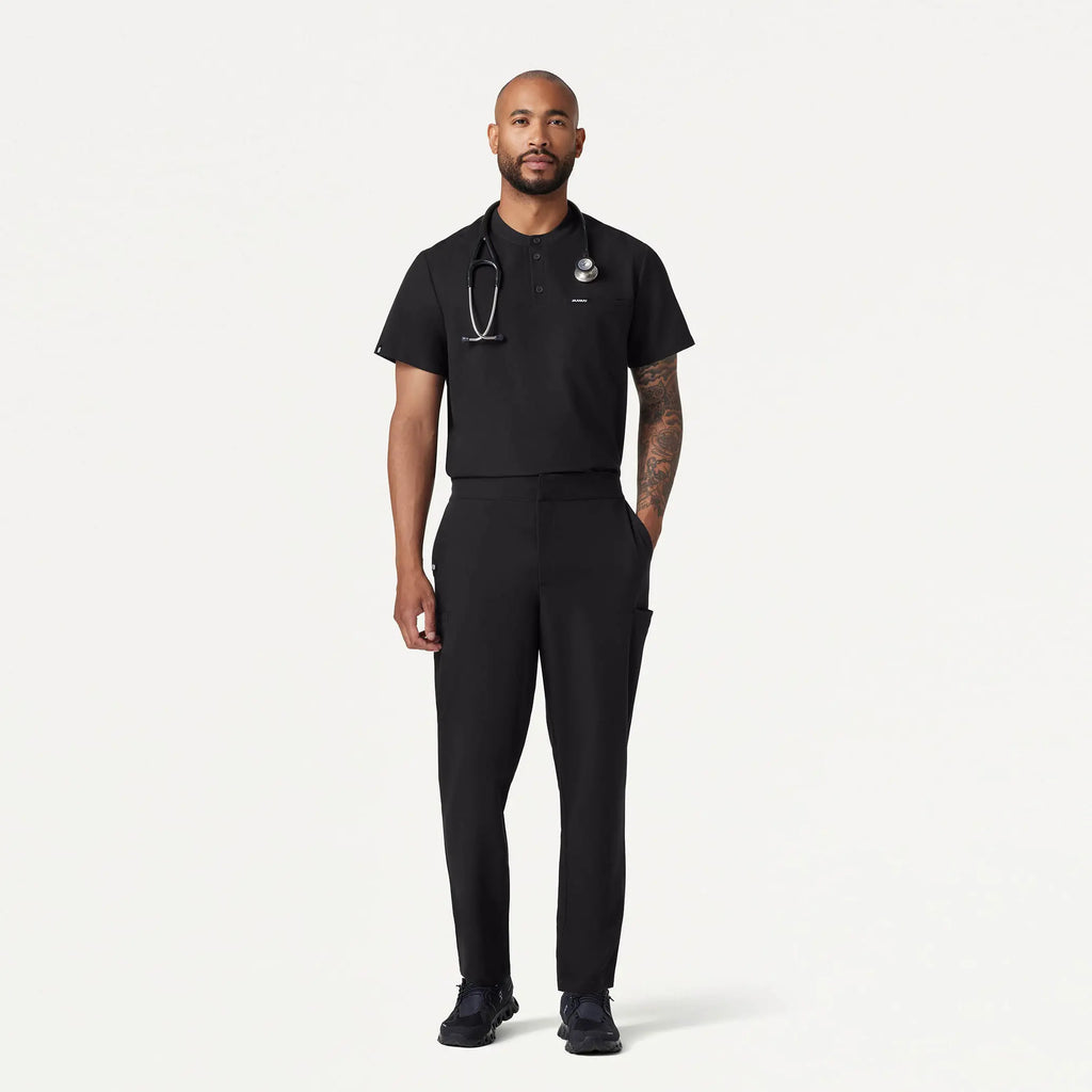 Jaanuu Scrubs Men's Rubin Tapered 7-Pocket Scrub Pant Black | scrub-supply.com