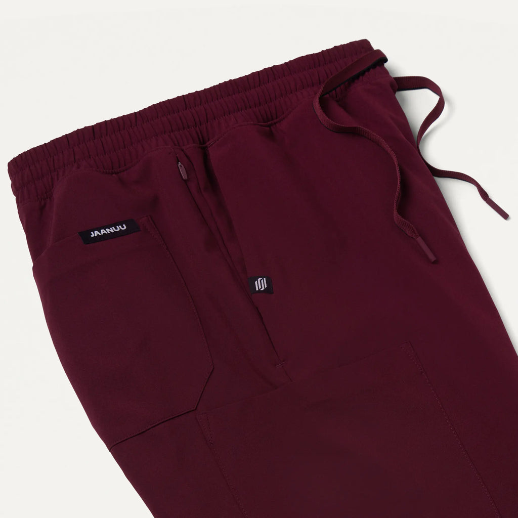 Jaanuu Scrubs Men's Powell ULTRAlite™ Scrub Jogger Burgundy | scrub-supply.com