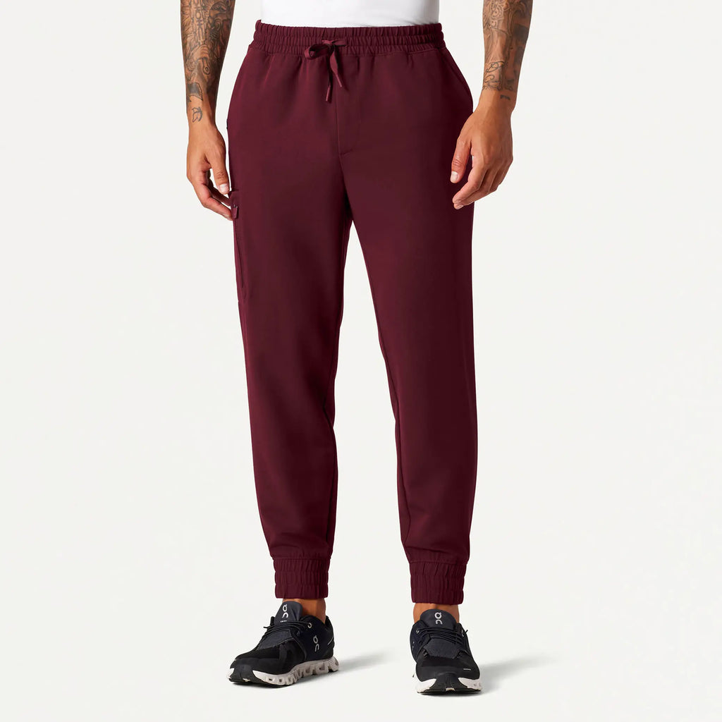 Jaanuu Scrubs Men's Cobot 8-Pocket Scrub Jogger Burgundy | scrub-supply.com