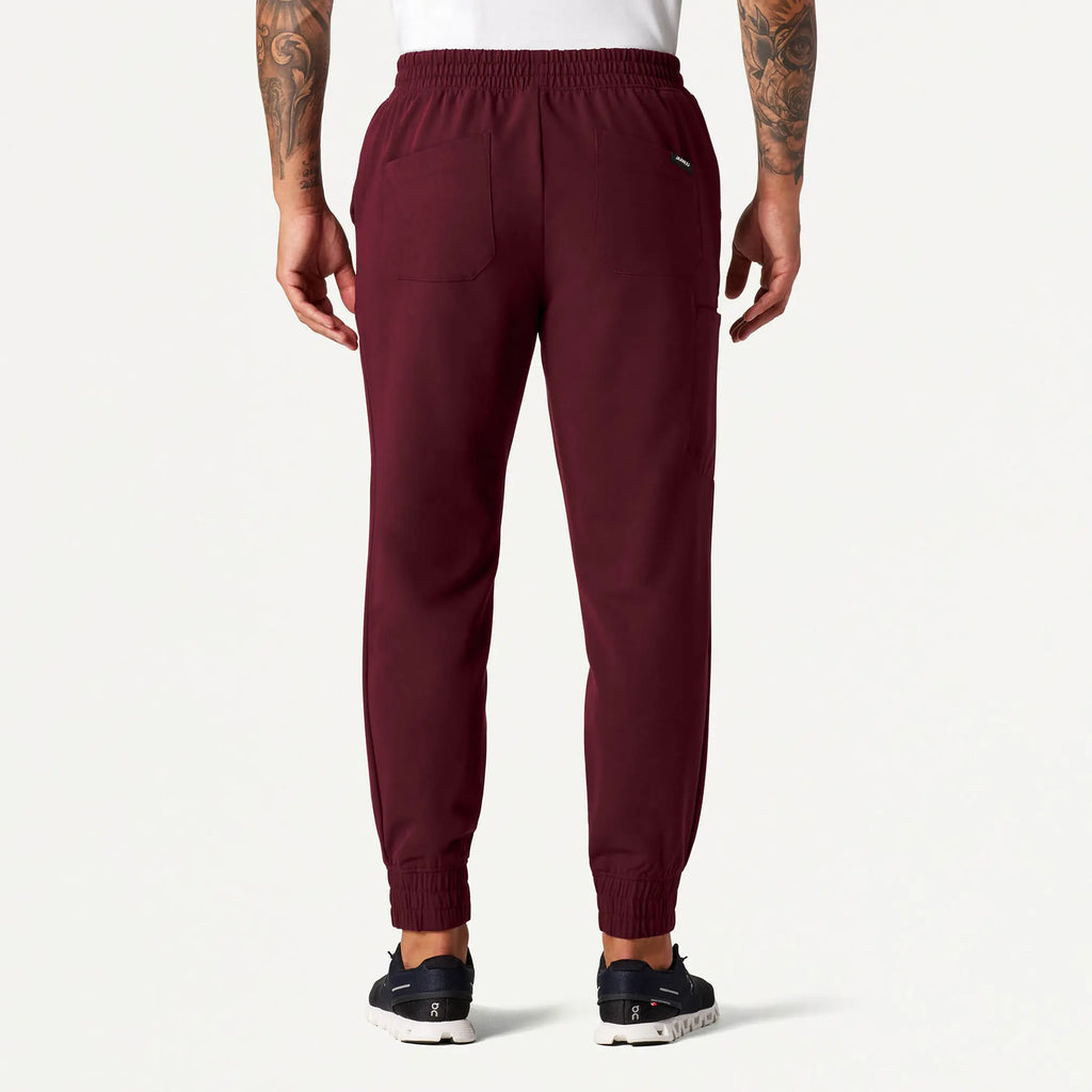 Jaanuu Scrubs Men's Cobot 8-Pocket Scrub Jogger Burgundy | scrub-supply.com