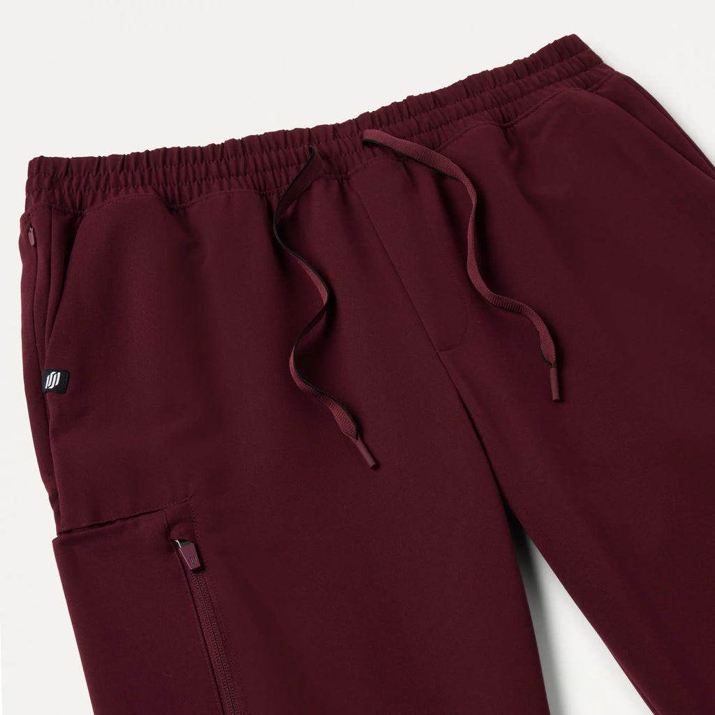 Jaanuu Scrubs Men's Cobot 8-Pocket Scrub Jogger Burgundy | scrub-supply.com