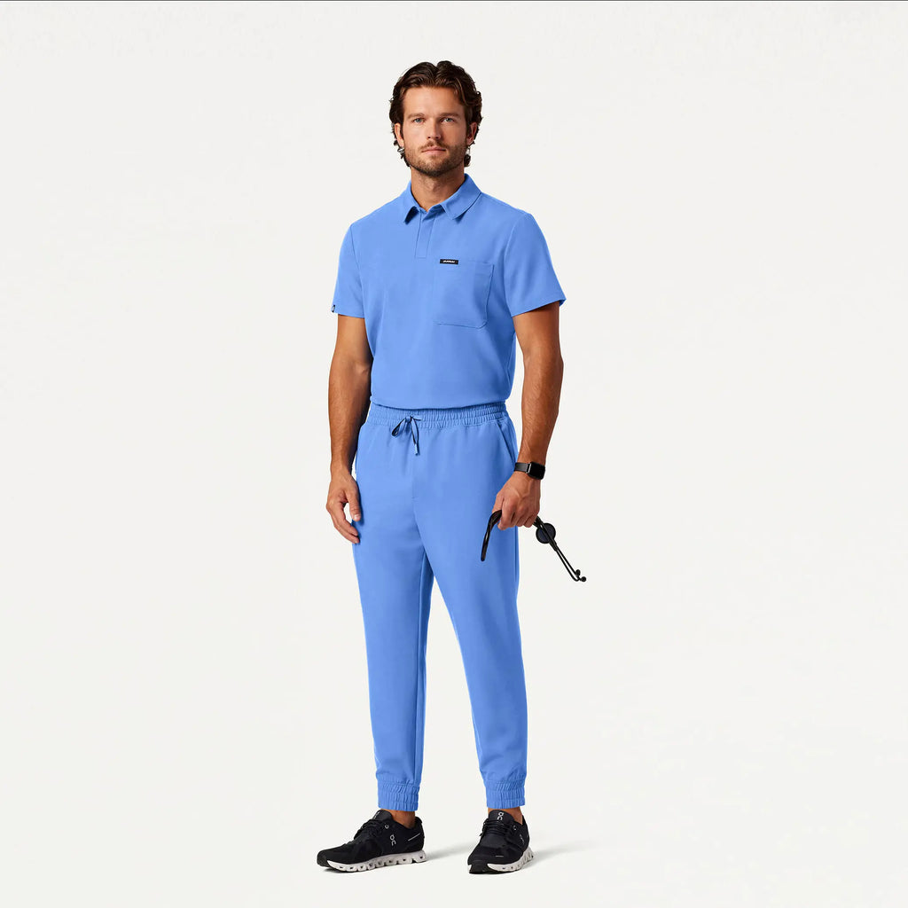 Jaanuu Scrubs Men's Cobot 8-Pocket Scrub Jogger Ceil Blue | scrub-supply.com