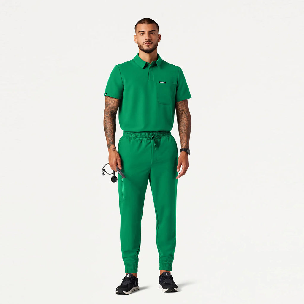 Jaanuu Scrubs Men's Cobot 8-Pocket Scrub Jogger Emerald Green | scrub-supply.com