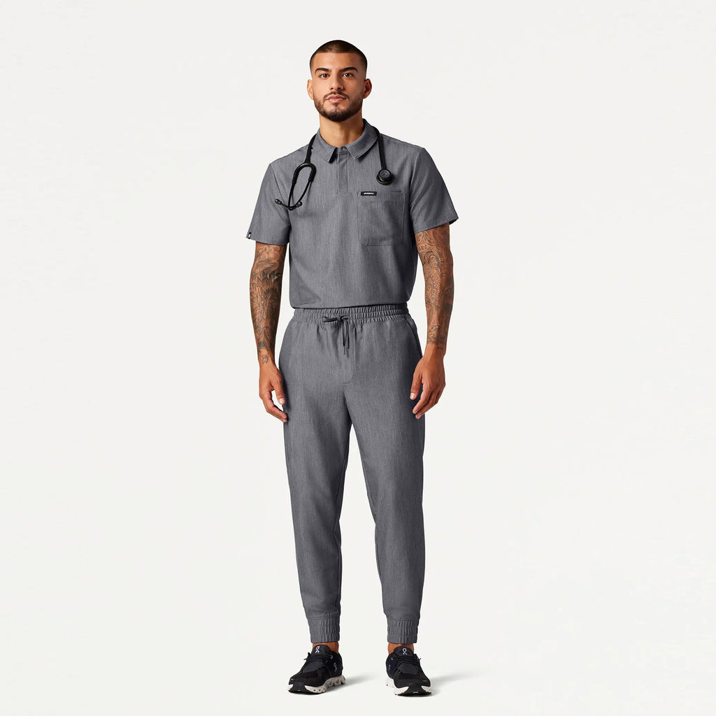 Jaanuu Scrubs Men's Cobot 8-Pocket Scrub Jogger Heather Gray | scrub-supply.com