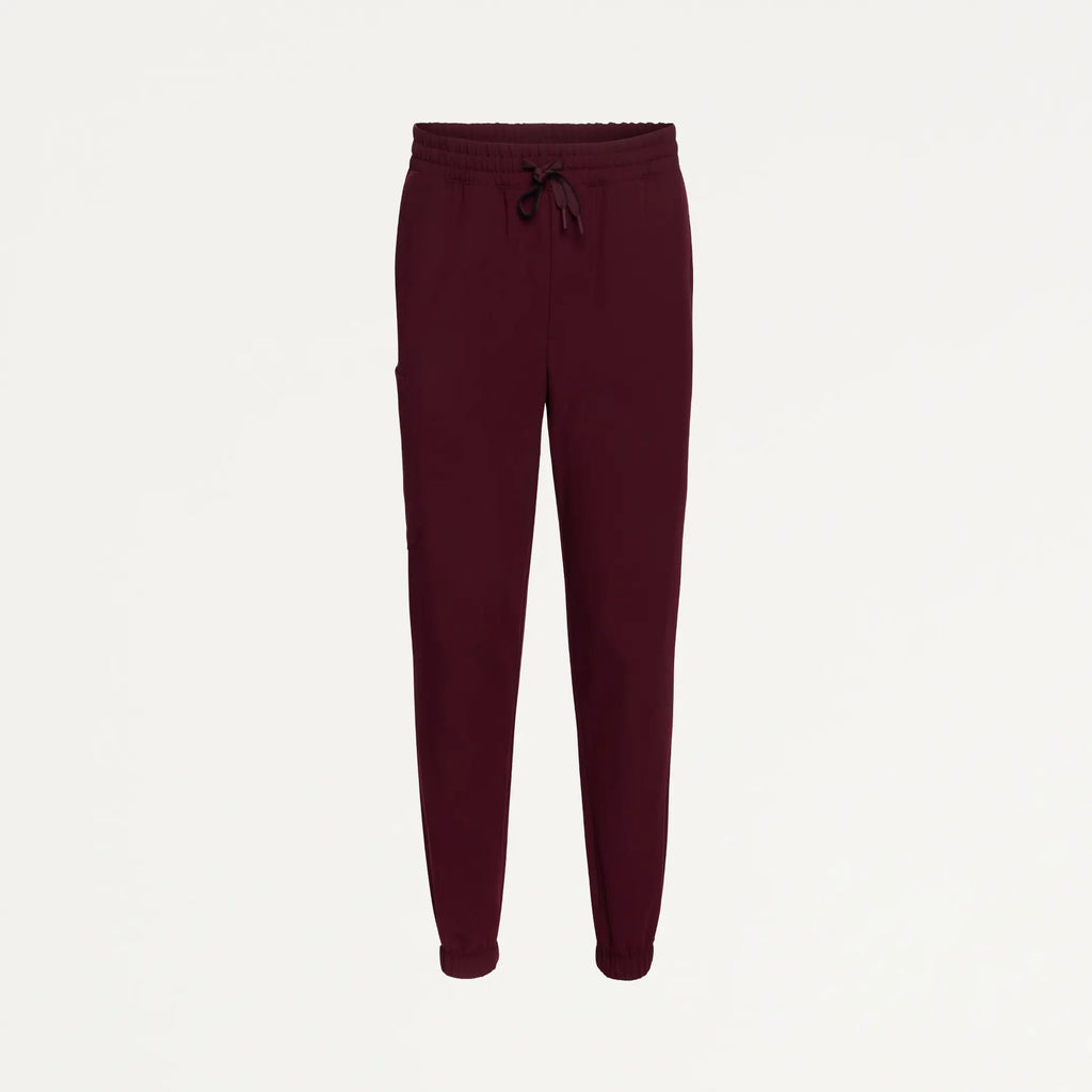 Jaanuu Scrubs Men's Rhodes Slim Crossover Scrub Jogger Burgundy | scrub-supply.com