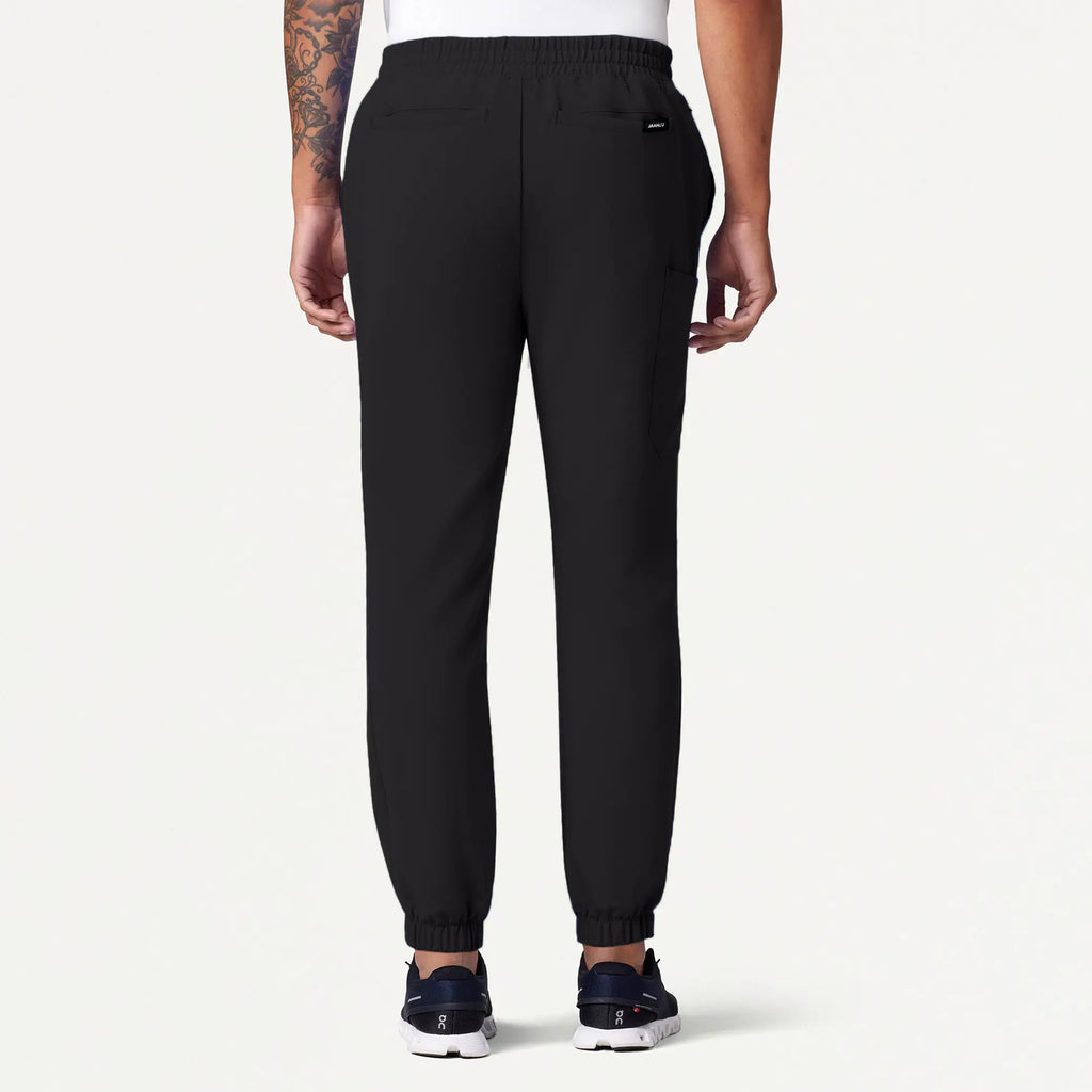 Jaanuu Scrubs Men's Rhodes Slim Crossover Scrub Jogger Black | scrub-supply.com