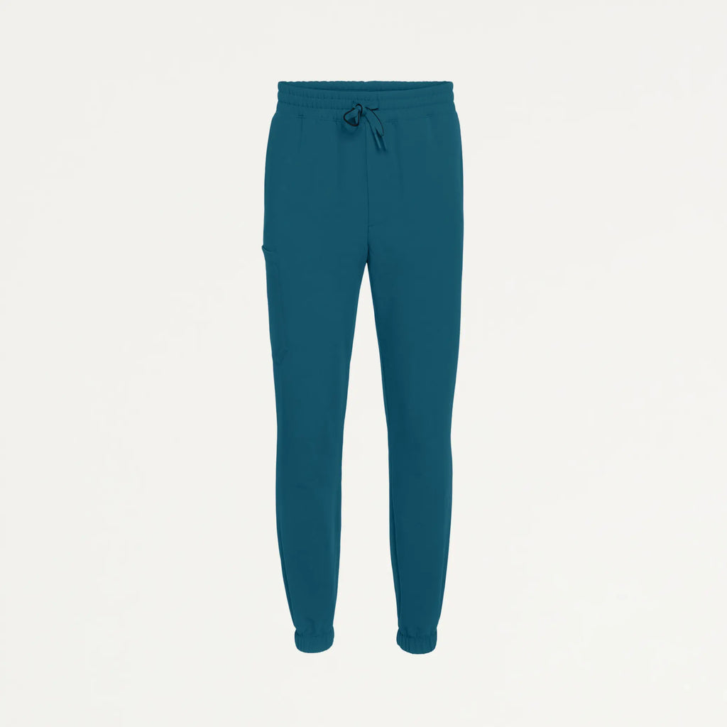 Jaanuu Scrubs Men's Rhodes Slim Crossover Scrub Jogger Caribbean Blue | scrub-supply.com