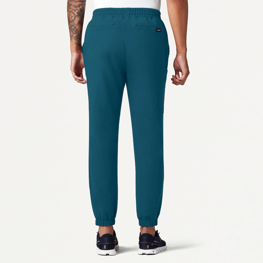 Jaanuu Scrubs Men's Rhodes Slim Crossover Scrub Jogger Caribbean Blue | scrub-supply.com