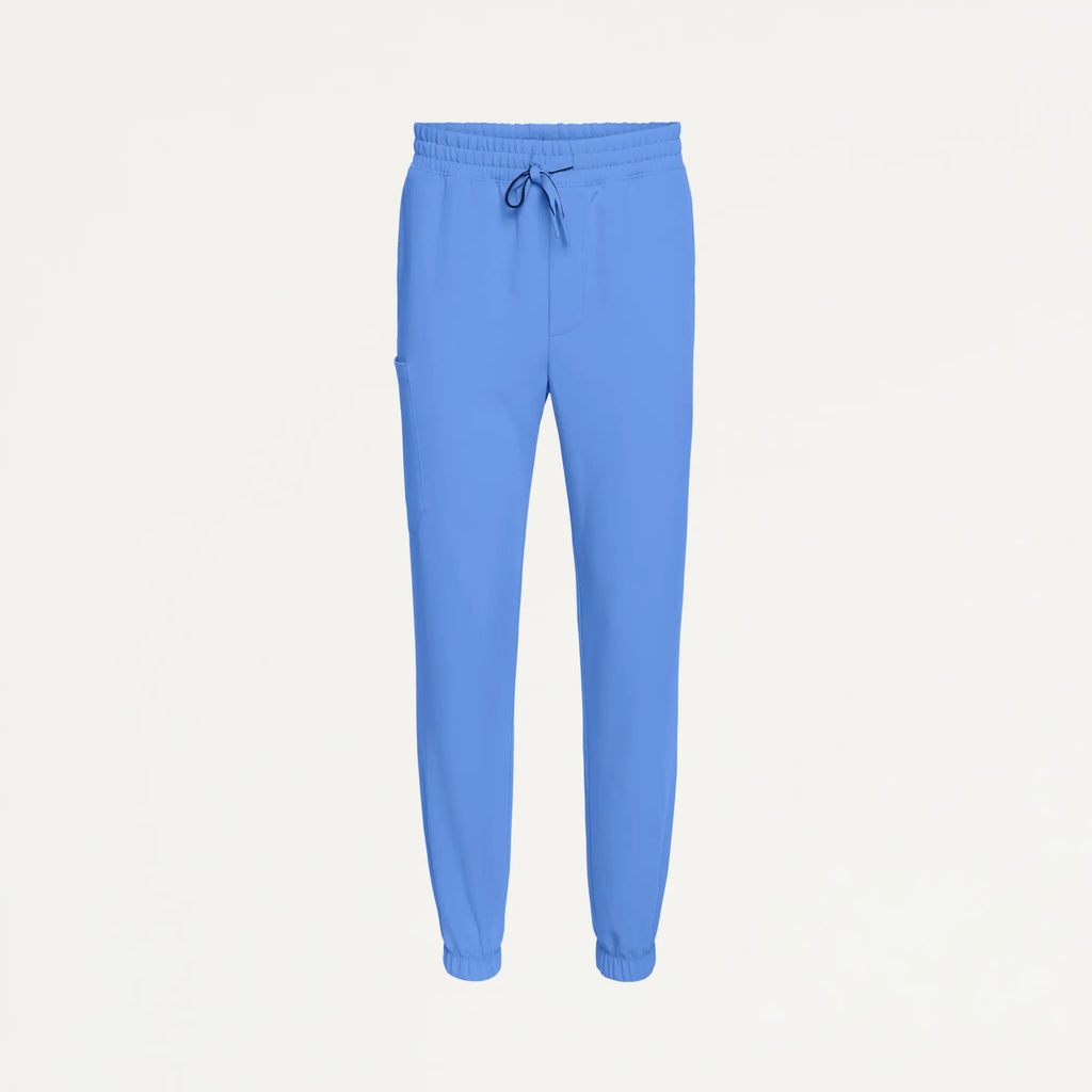 Jaanuu Scrubs Men's Rhodes Slim Crossover Scrub Jogger Ceil Blue | scrub-supply.com