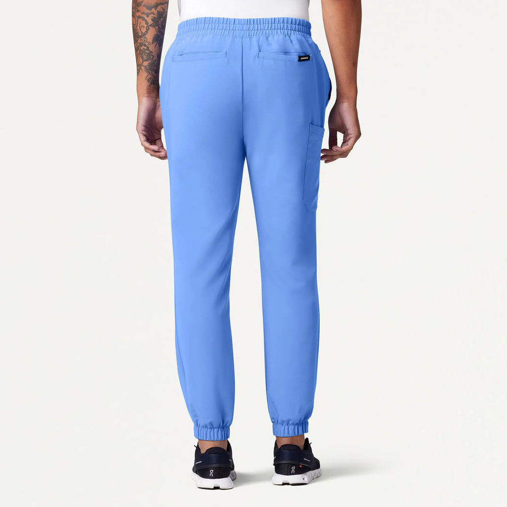 Jaanuu Scrubs Men's Rhodes Slim Crossover Scrub Jogger Ceil Blue | scrub-supply.com