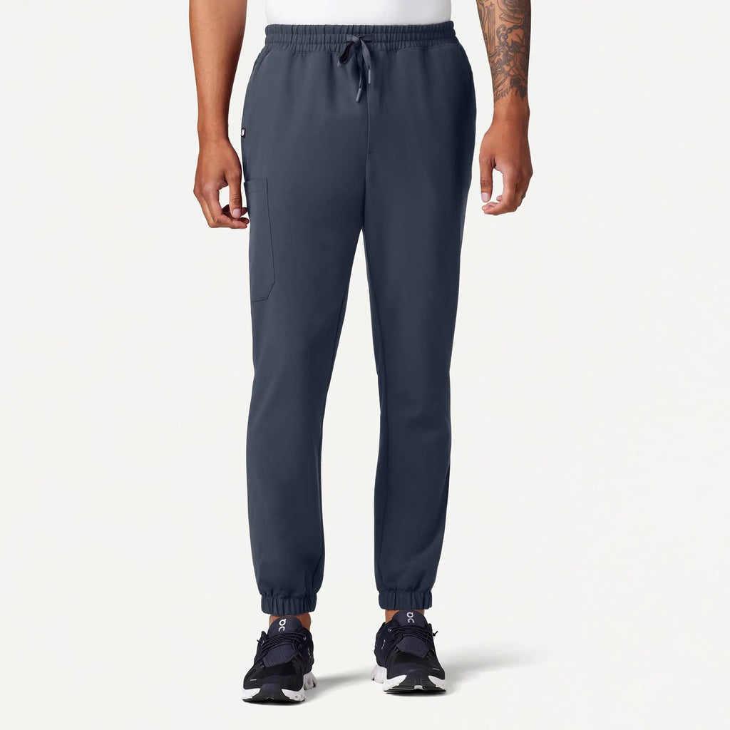 Jaanuu Scrubs Men's Rhodes Slim Crossover Scrub Jogger Carbon Gray | scrub-supply.com