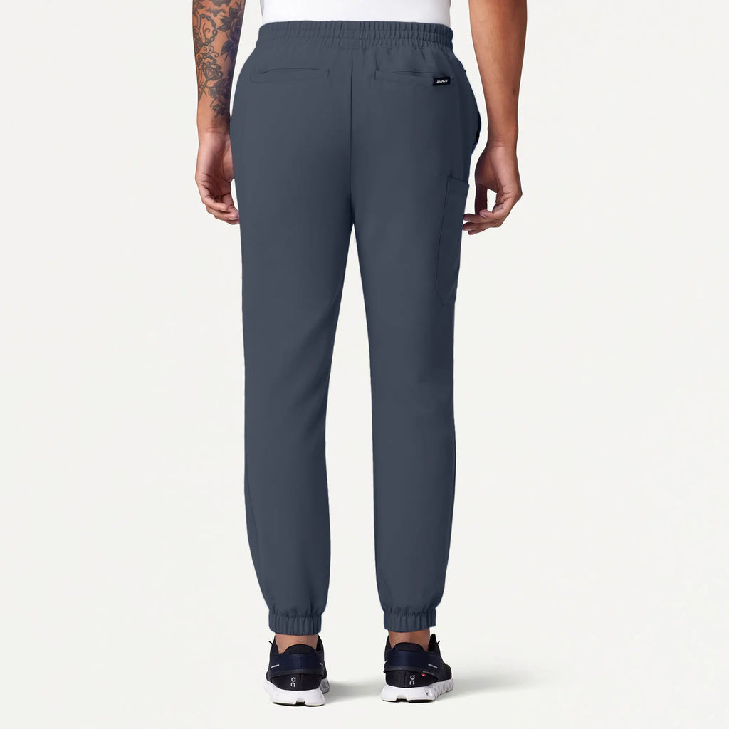 Jaanuu Scrubs Men's Rhodes Slim Crossover Scrub Jogger Carbon Gray | scrub-supply.com