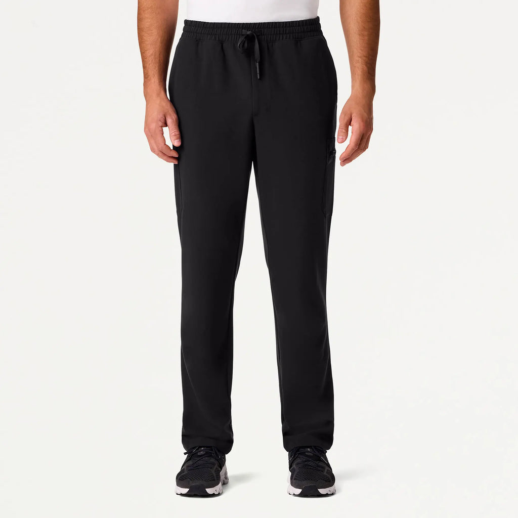 Jaanuu Scrubs Men's Tyro 8-Pocket Straight-Leg Scrub Pant Black | scrub-supply.com