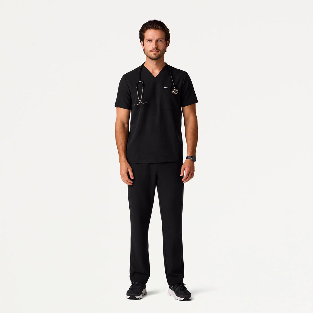 Jaanuu Scrubs Men's Tyro 8-Pocket Straight-Leg Scrub Pant Black | scrub-supply.com