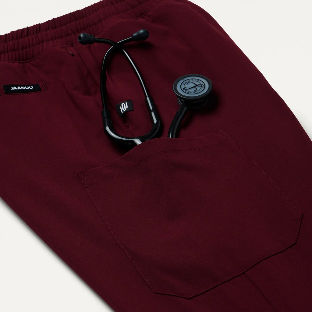 Jaanuu Scrubs Rhodes ULTRAlite™ Straight-Leg Scrub Pant Burgundy | scrub-supply.com