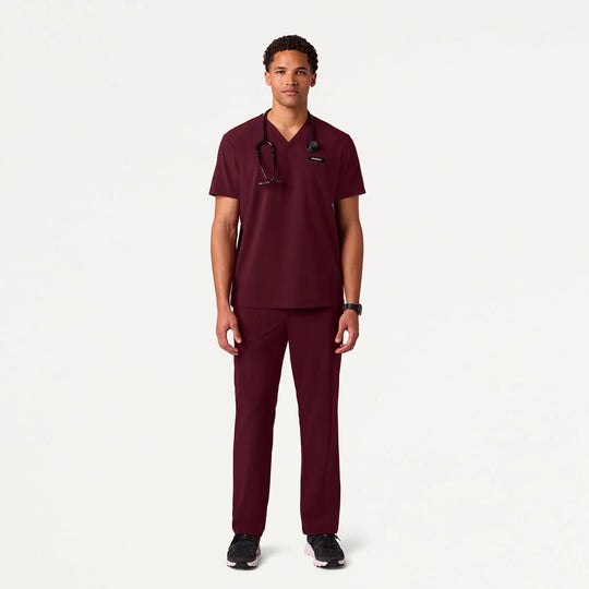 Jaanuu Scrubs Men's Brooks Straight-Leg Scrub Pant Burgundy | scrub-supply.com