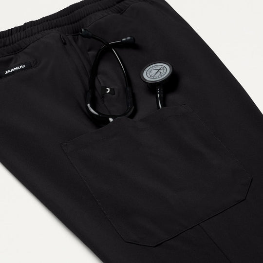 Jaanuu Scrubs Men's Brooks Straight-Leg Scrub Pant Black | scrub-supply.com