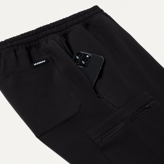 Jaanuu Scrubs Osmo Slim 8-Pocket Scrub Jogger Black | scrub-supply.com