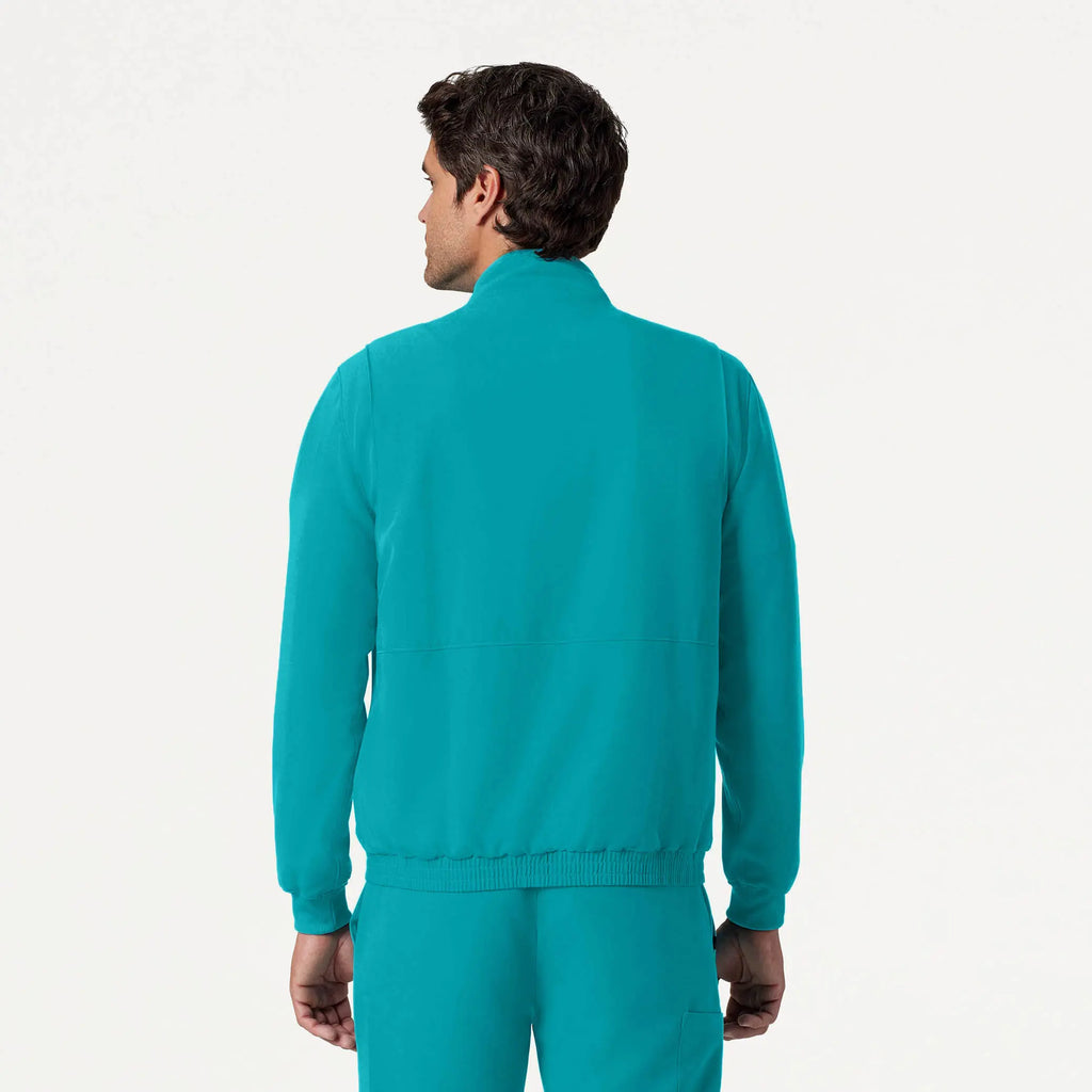 Jaanuu Scrubs Men's Wolfe Everyday 6-Pocket Scrub Jacket Aqua | scrub-supply.com