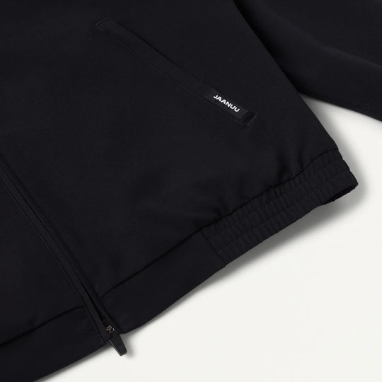 Jaanuu Scrubs Men's Wolfe Everyday 6-Pocket Scrub Jacket Black | scrub-supply.com