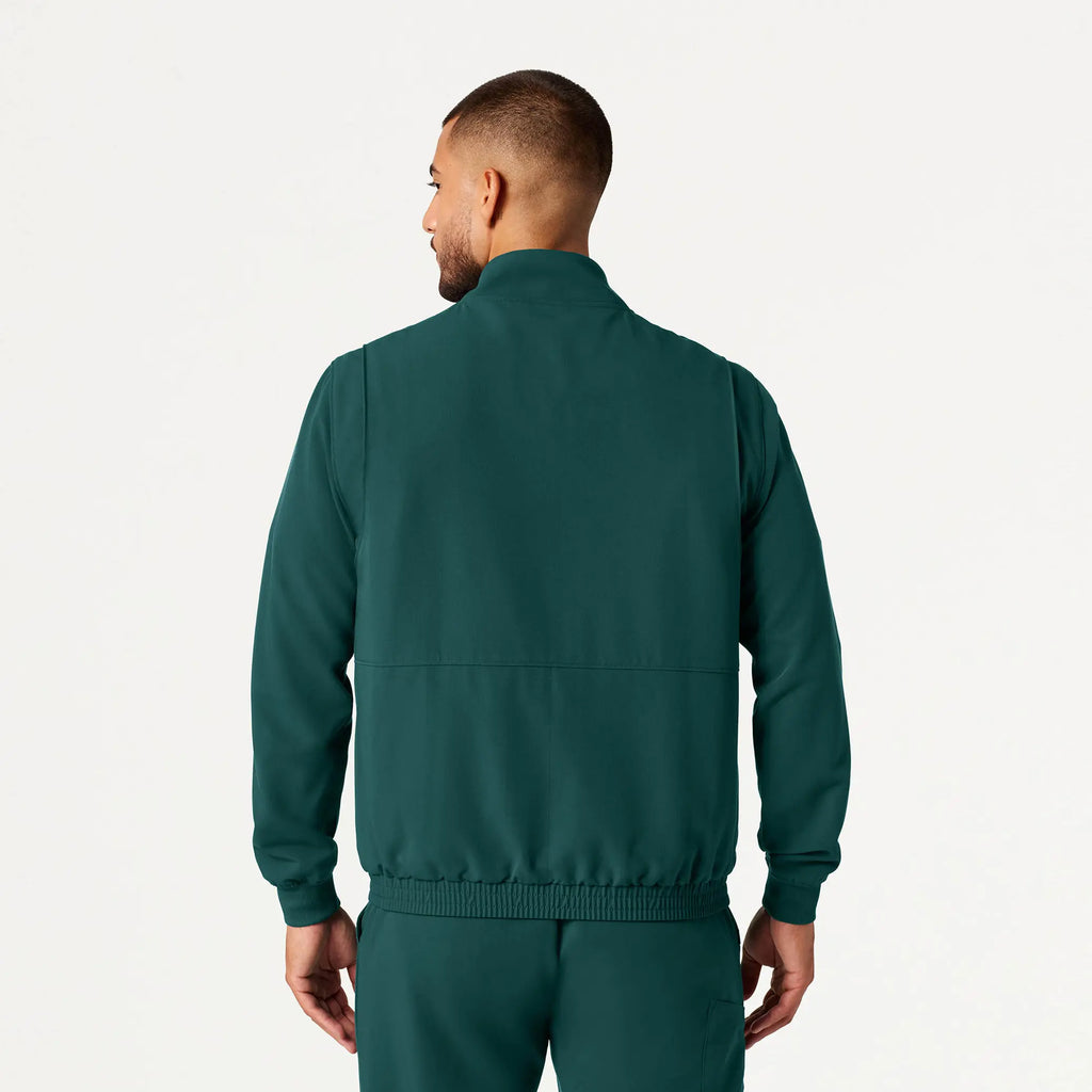 Jaanuu Scrubs Men's Wolfe Everyday 6-Pocket Scrub Jacket Midnight Green | scrub-supply.com