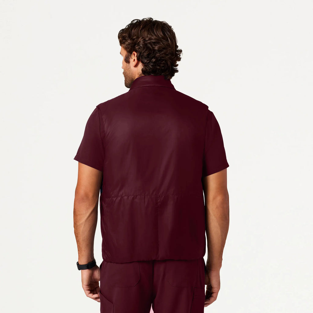 Jaanuu Scrubs Men's Phantom Insulated Vest Burgundy | scrub-supply.com