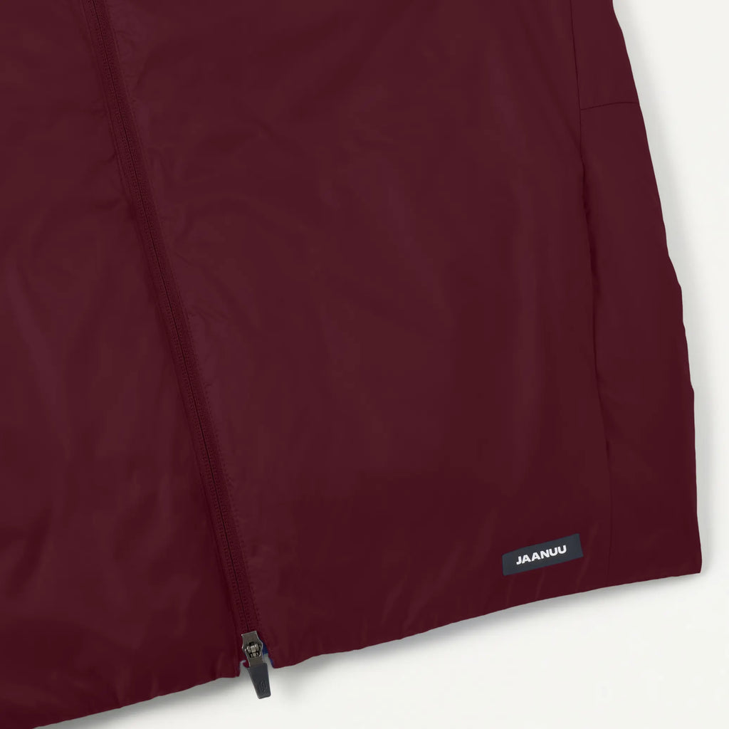 Jaanuu Scrubs Men's Phantom Insulated Vest Burgundy | scrub-supply.com