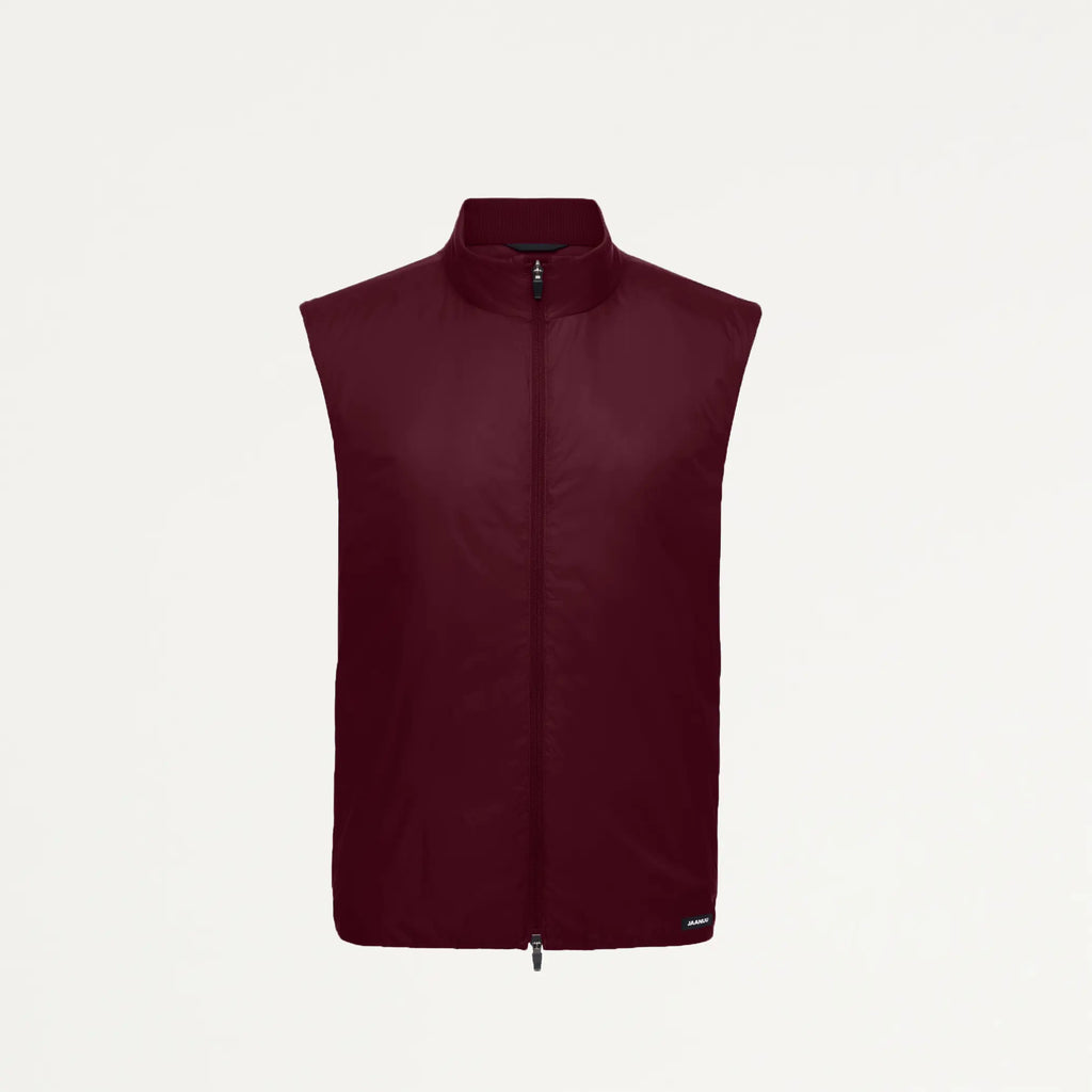 Jaanuu Scrubs Men's Phantom Insulated Vest Burgundy | scrub-supply.com