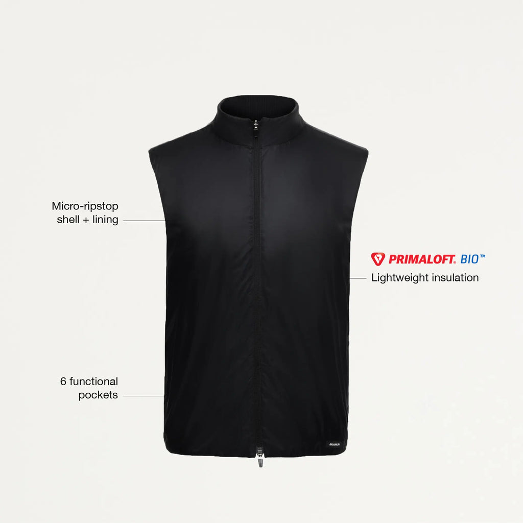 Jaanuu Scrubs Men's Phantom Insulated Vest Black | scrub-supply.com