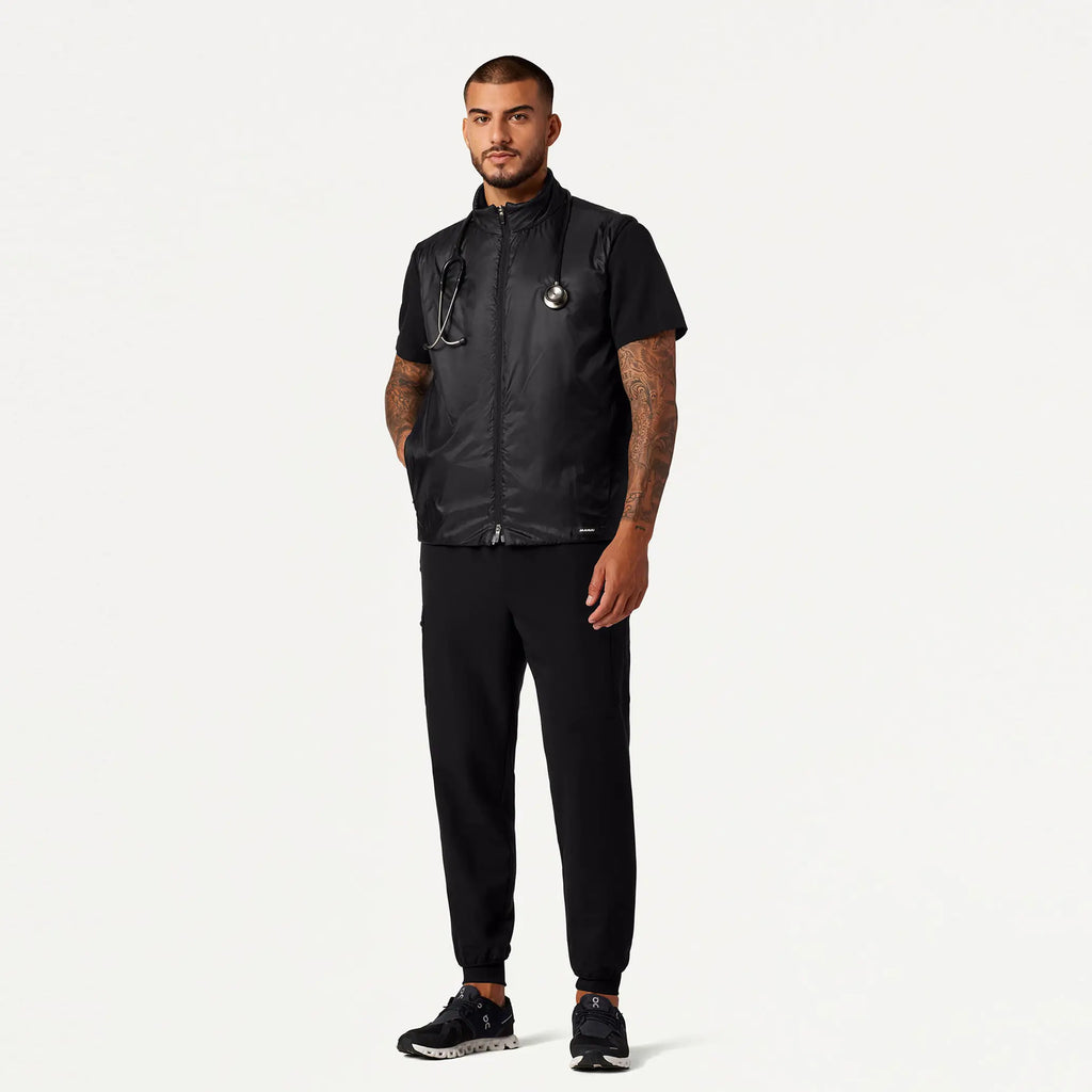 Jaanuu Scrubs Men's Phantom Insulated Vest Black | scrub-supply.com