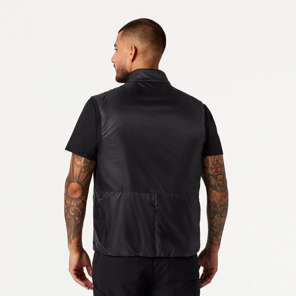 Jaanuu Scrubs Men's Phantom Insulated Vest Black | scrub-supply.com