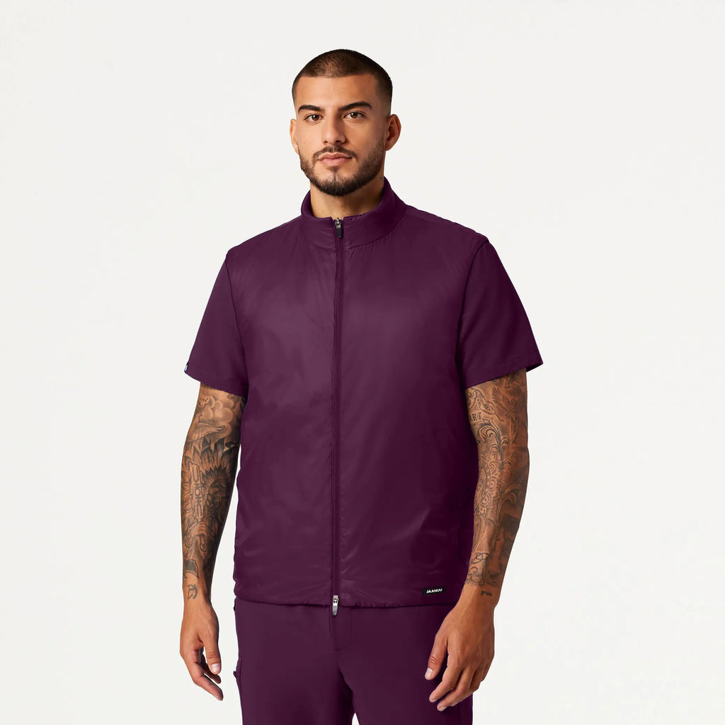 Jaanuu Scrubs Men's Phantom Insulated Vest Dark Amethyst | scrub-supply.com