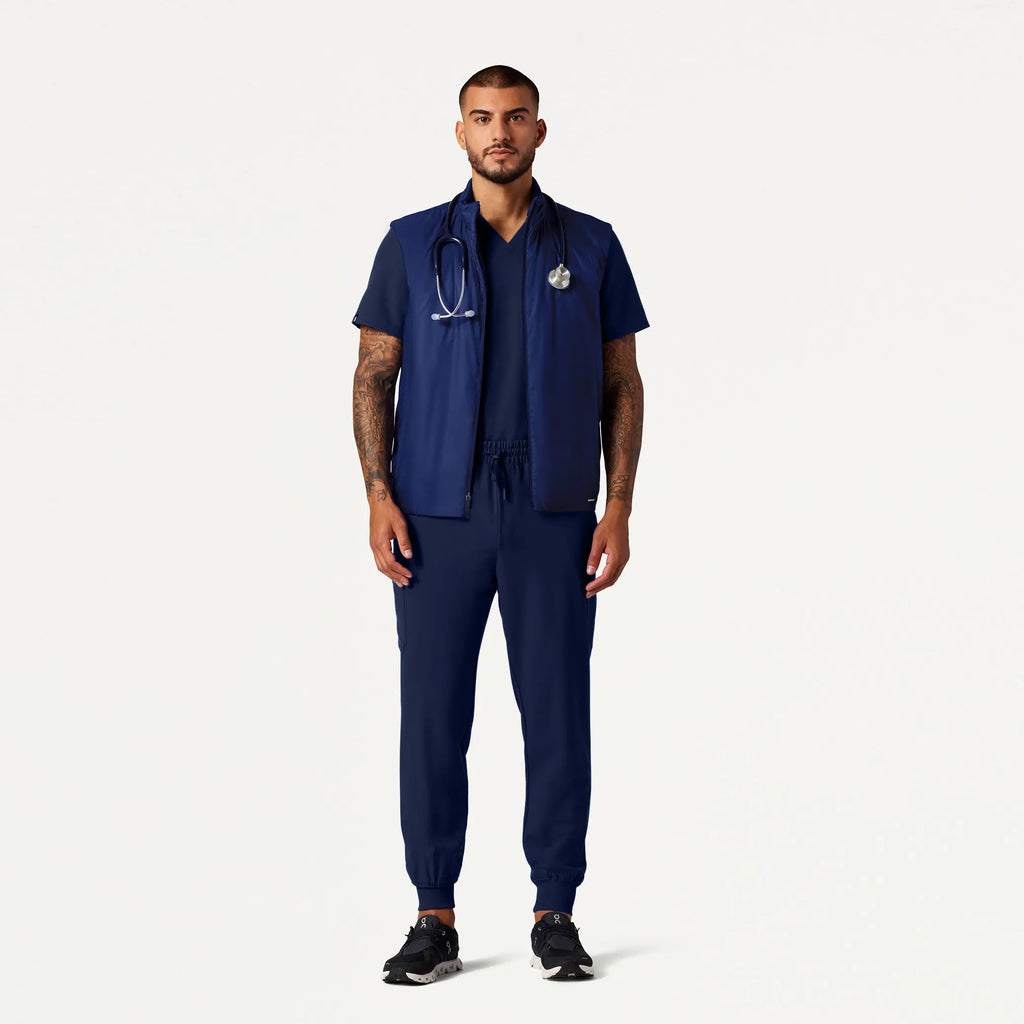 Jaanuu Scrubs Men's Phantom Insulated Vest Navy Blue | scrub-supply.com