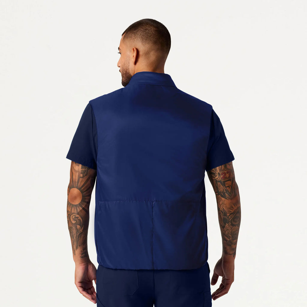 Jaanuu Scrubs Men's Phantom Insulated Vest Navy Blue | scrub-supply.com