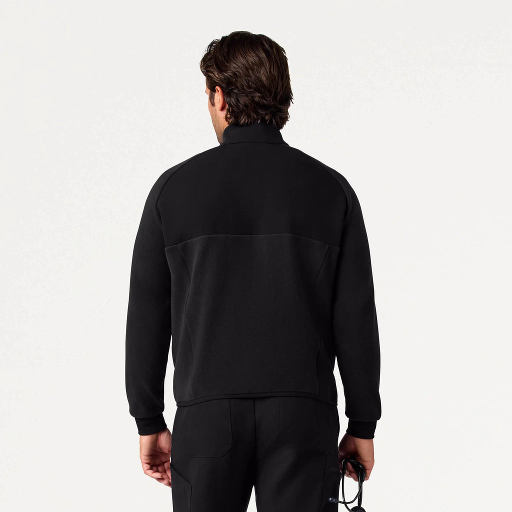 Jaanuu Scrubs Men's Cloud Hybrid Fleece Jacket Black | scrub-supply.com