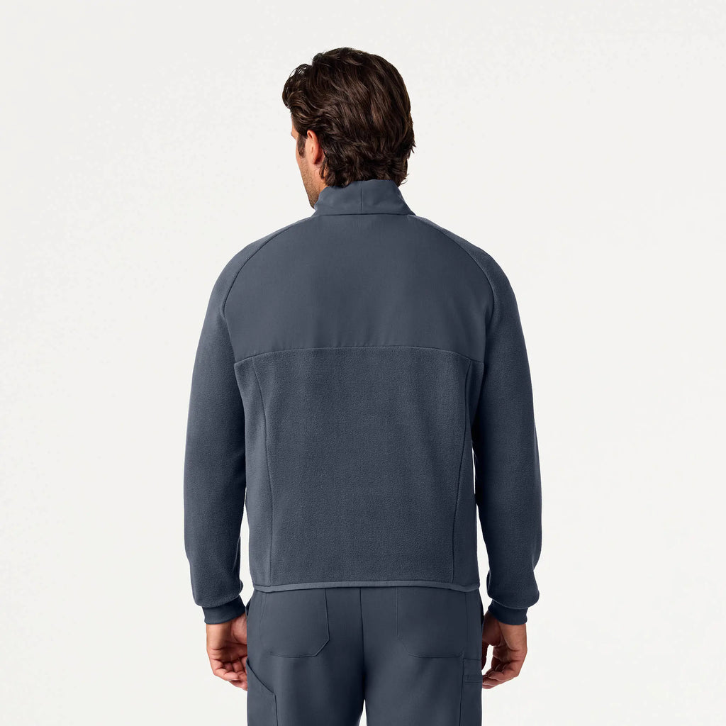 Jaanuu Scrubs Men's Cloud Hybrid Fleece Jacket Carbon Gray | scrub-supply.com