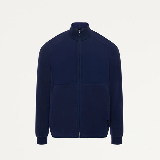Jaanuu Scrubs Men's Cloud Hybrid Fleece Jacket Midnight Navy | scrub-supply.com