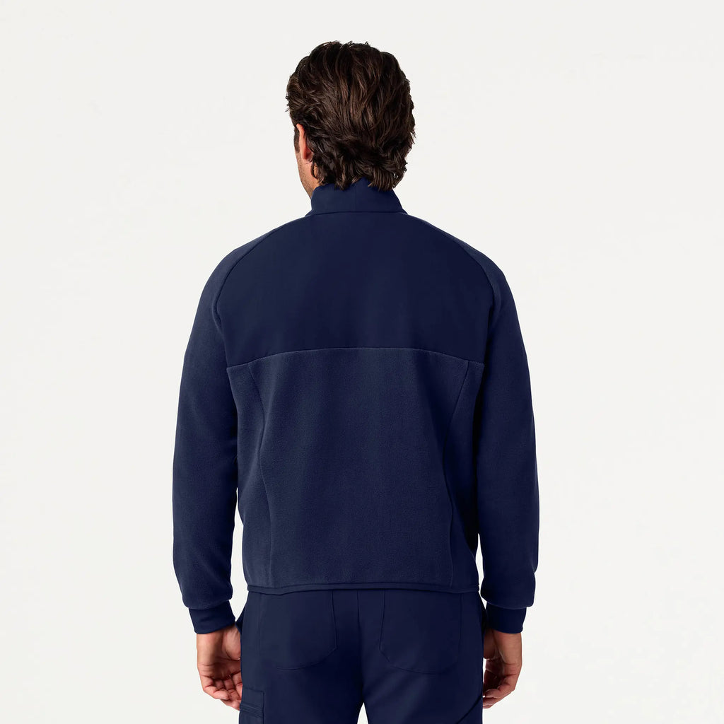 Jaanuu Scrubs Men's Cloud Hybrid Fleece Jacket Midnight Navy | scrub-supply.com