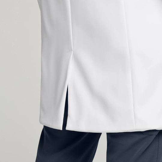 Jaanuu Scrubs Men's Apex 39" White Coat White | scrub-supply.com