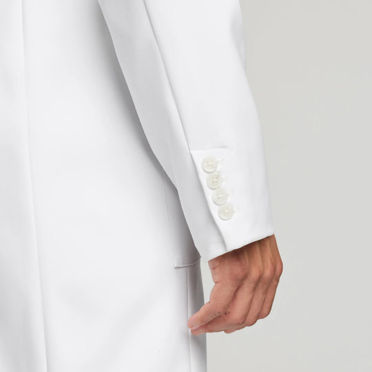 Jaanuu Scrubs Men's Apex 39" White Coat White | scrub-supply.com