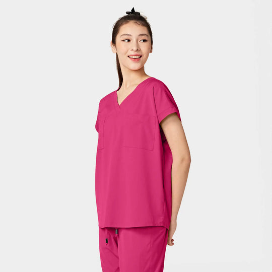 Parkley Scrubs Women's Remy ABC Dolman Scrub Top Hot Pink | scrub-supply.com