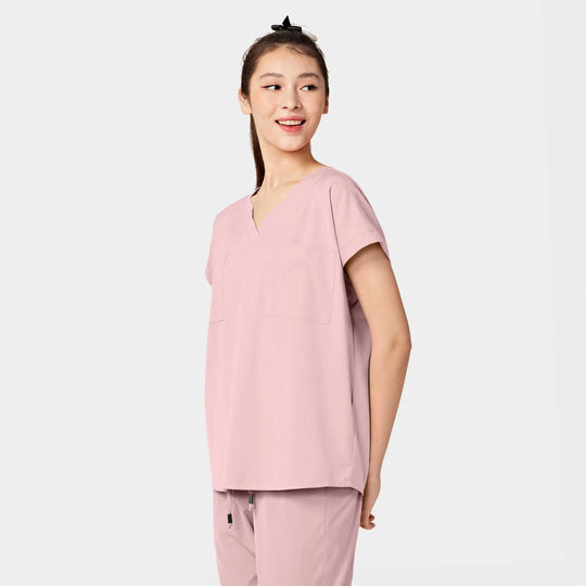 Parkley Scrubs Women's Remy ABC Dolman Scrub Top Light Pink | scrub-supply.com